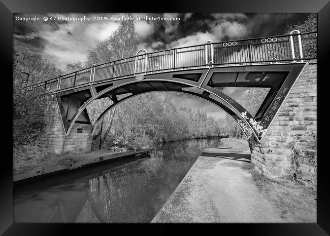 Brown Baley Bridge, Tinsley Canal, Sheffield Framed Print by K7 Photography