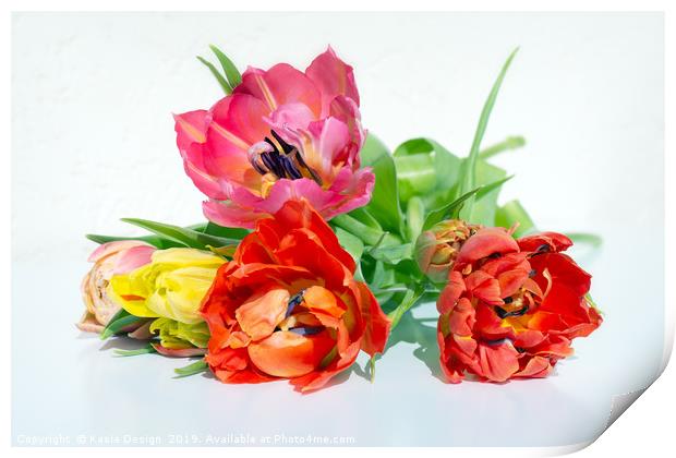 Vibrant Spring Tulips Print by Kasia Design