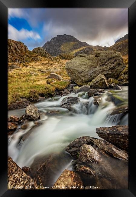 Tryfan Mountain north Wales Framed Print by Adrian Evans
