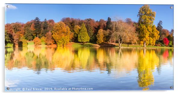Stourhead Wiltshire in Autumn Acrylic by Paul Brewer