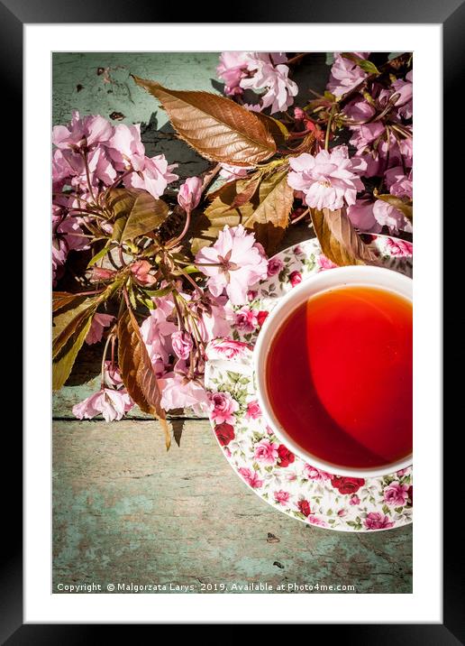English cup of tea, still life Framed Mounted Print by Malgorzata Larys