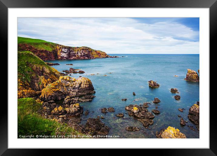 St Abbs cliffs, Scotland Framed Mounted Print by Malgorzata Larys