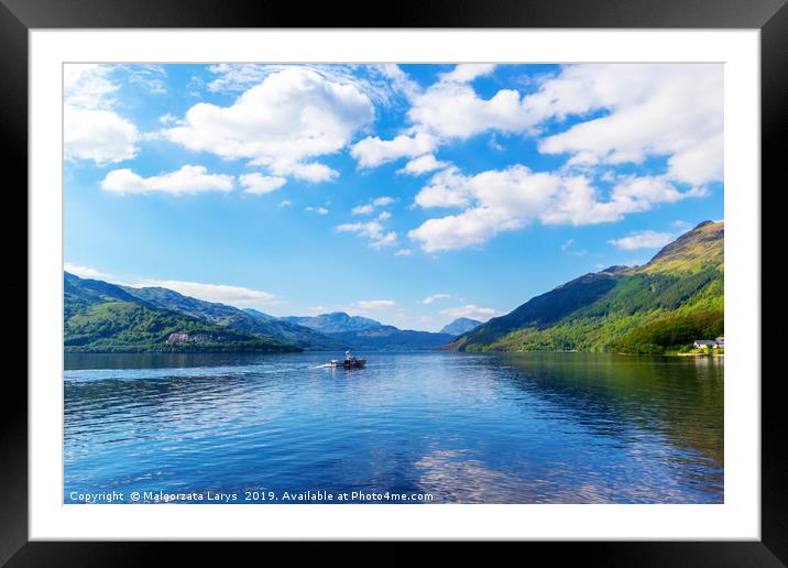 Loch Lomond at rowardennan, Summer in Scotland, UK Framed Mounted Print by Malgorzata Larys