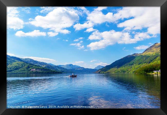 Loch Lomond at rowardennan, Summer in Scotland, UK Framed Print by Malgorzata Larys
