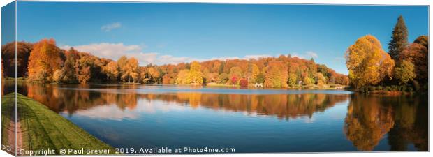 Reflection at Stourhead Wiltshire Canvas Print by Paul Brewer
