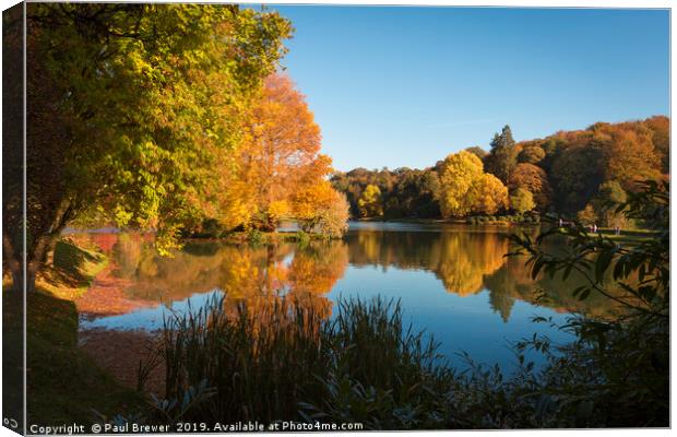 The beautiful gardnes at Stourhead Wiltshire Canvas Print by Paul Brewer