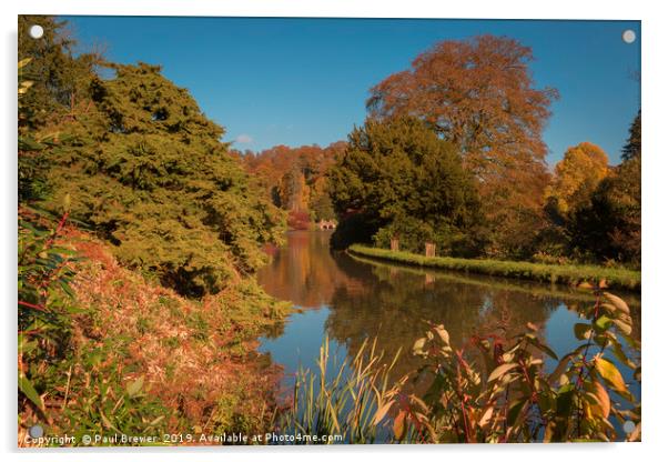 Stourhead Gardens Wiltshire Acrylic by Paul Brewer