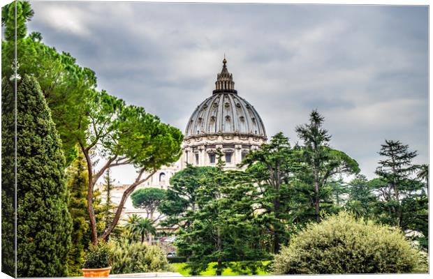 A colourful photo of St Peters Basilica Canvas Print by Naylor's Photography