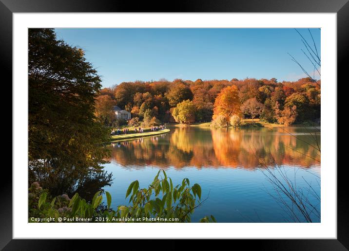 Stourhead Lake in Wiltshire Framed Mounted Print by Paul Brewer