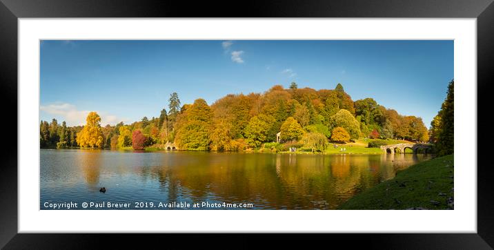 Stourhead Wiltshire Panoramic Framed Mounted Print by Paul Brewer