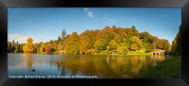 Stourhead Wiltshire Panoramic Framed Print by Paul Brewer