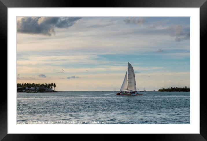 Key West Catamaran Framed Mounted Print by Gary Parker
