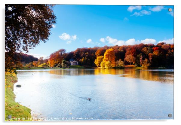Stourhead Wiltshire on a sunny autumn day Acrylic by Paul Brewer