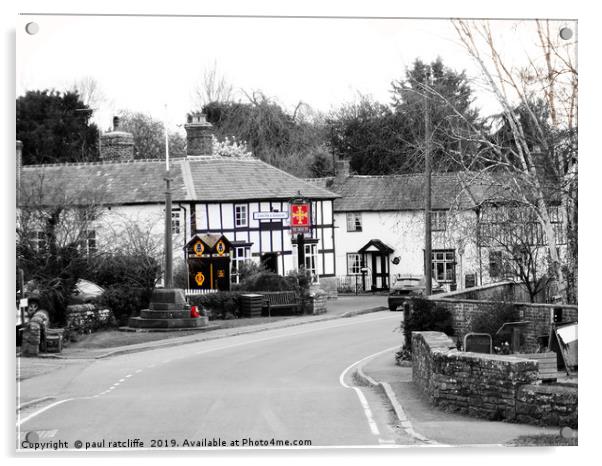 black and white eardisland hereford Acrylic by paul ratcliffe