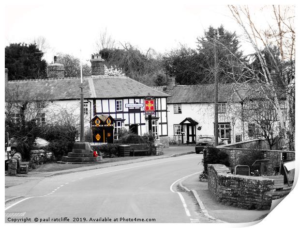 black and white eardisland hereford Print by paul ratcliffe