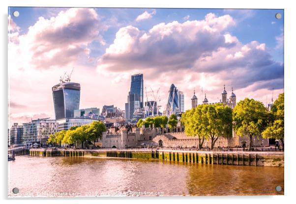 Cityscape, London, The River Thames and modern arc Acrylic by Malgorzata Larys