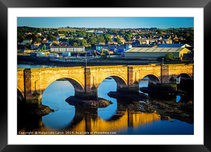 Berwick Bridge, also known as the Old Bridge Framed Mounted Print by Malgorzata Larys