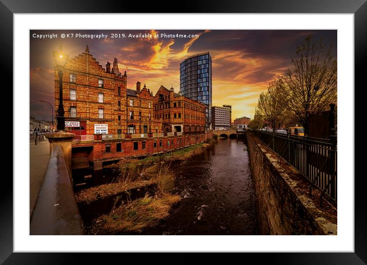 Sheffield Steel City Sunset Framed Mounted Print by K7 Photography