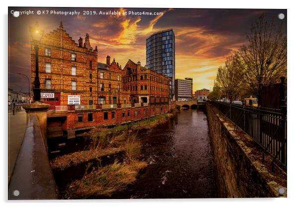 Sheffield Steel City Sunset Acrylic by K7 Photography