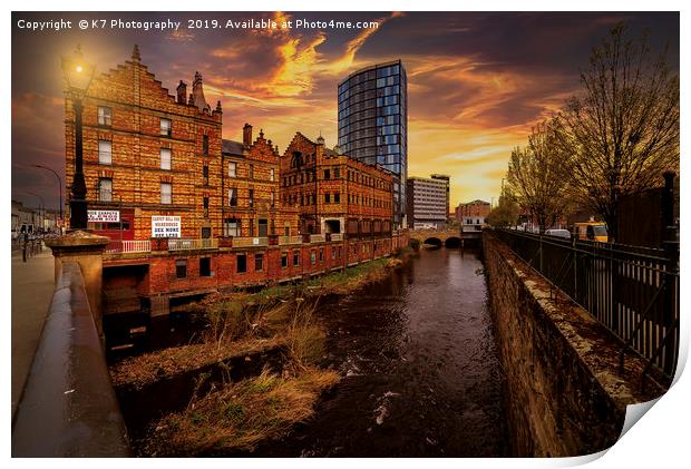 Sheffield Steel City Sunset Print by K7 Photography