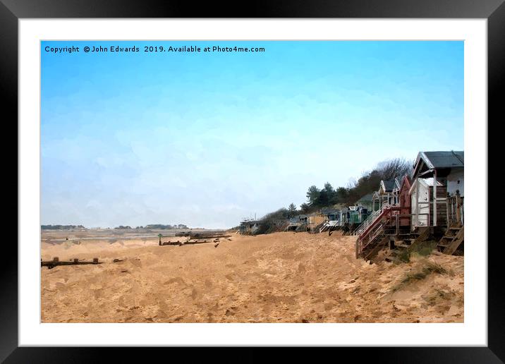 Beach Huts, Wells-next-the-Sea Framed Mounted Print by John Edwards