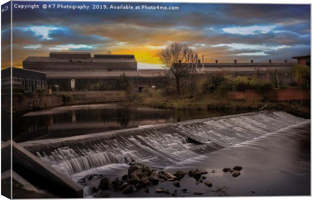 Brightside Weir, Don Valley, Sheffield Canvas Print by K7 Photography
