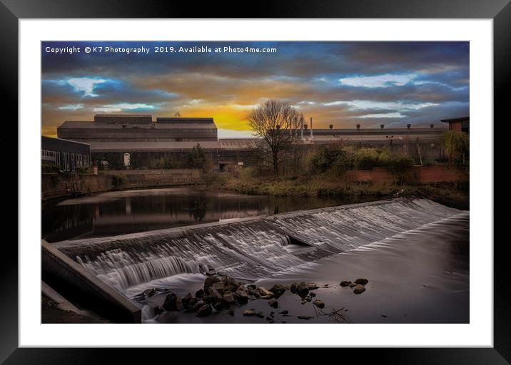 Brightside Weir, Don Valley, Sheffield Framed Mounted Print by K7 Photography