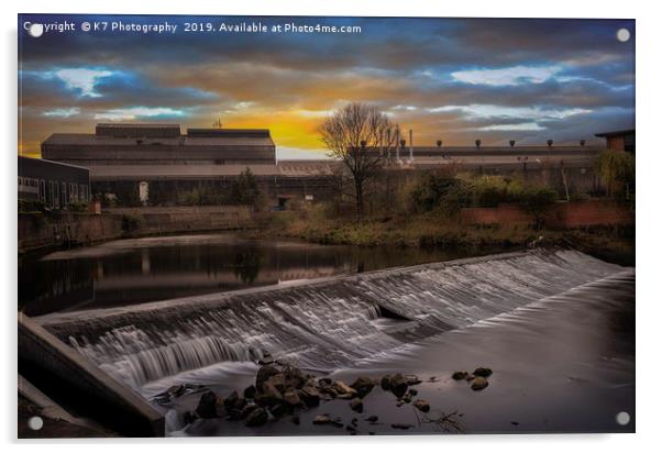 Brightside Weir, Don Valley, Sheffield Acrylic by K7 Photography