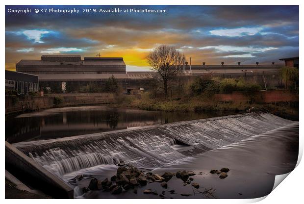 Brightside Weir, Don Valley, Sheffield Print by K7 Photography