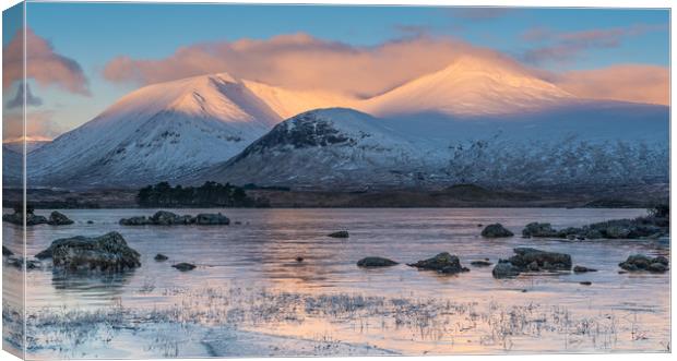 First light at Lochan na h-achlaise Canvas Print by George Robertson