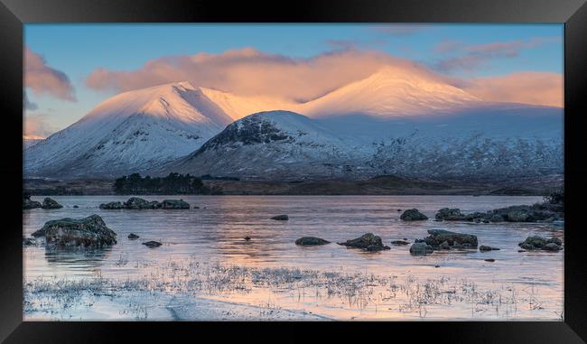 First light at Lochan na h-achlaise Framed Print by George Robertson