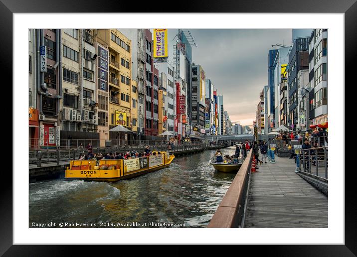 Osaka Waterfront twylight Framed Mounted Print by Rob Hawkins