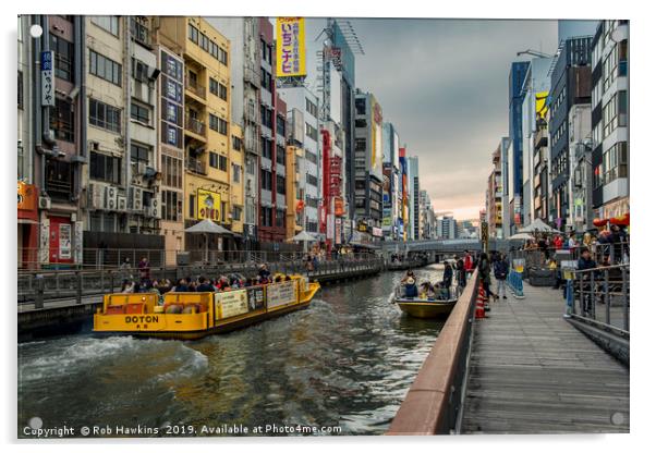 Osaka Waterfront twylight Acrylic by Rob Hawkins
