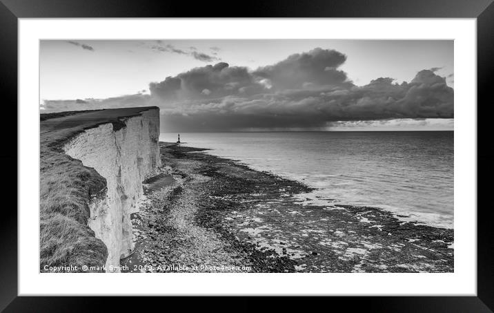 Rain Clouds Over The Channel Framed Mounted Print by mark Smith