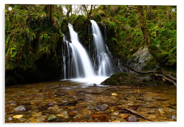 Welsh Waterfall Acrylic by Nick Hunt
