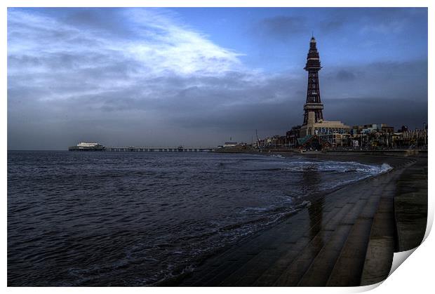 Blackpool North Pier & Tower Print by Rob Hawkins