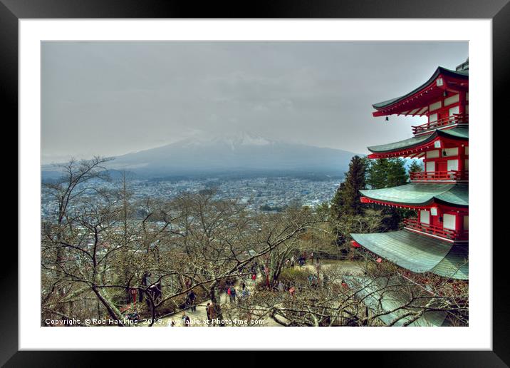 Mount Fuji in the mist  Framed Mounted Print by Rob Hawkins