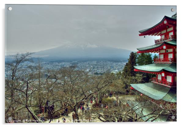 Mount Fuji in the mist  Acrylic by Rob Hawkins