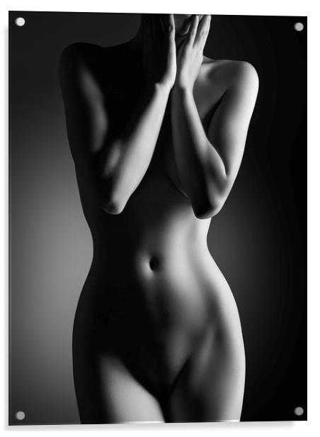 Nude woman bodyscape 24 Acrylic by Johan Swanepoel
