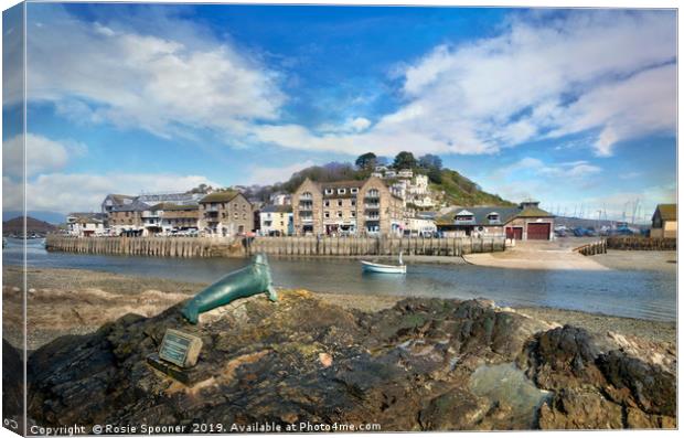 View of Nelson the seal across The River Looe  Canvas Print by Rosie Spooner