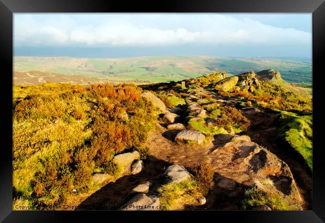 Golden Hour on The Roaches Framed Print by Colin Chipp