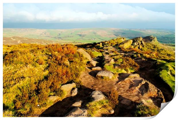 Golden Hour on The Roaches Print by Colin Chipp