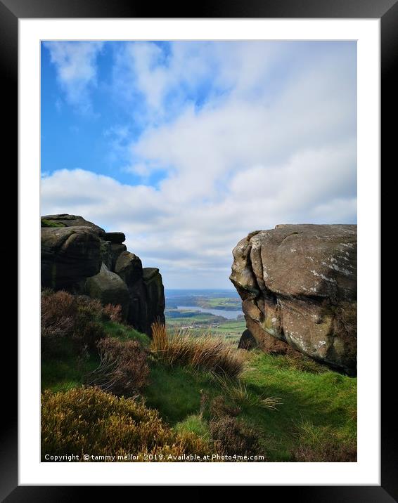 Majestic view from rocky climb Framed Mounted Print by tammy mellor