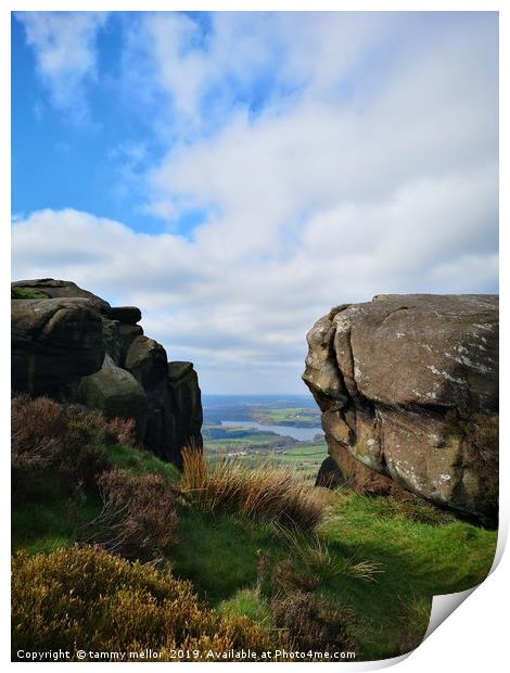Majestic view from rocky climb Print by tammy mellor