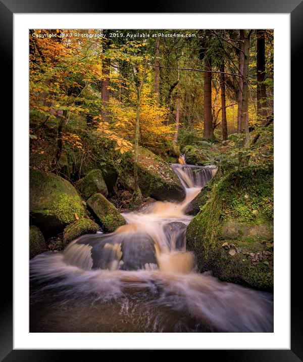 Wyming Brook Cascade Framed Mounted Print by K7 Photography