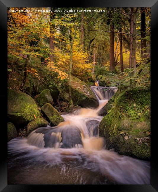 Wyming Brook Cascade Framed Print by K7 Photography