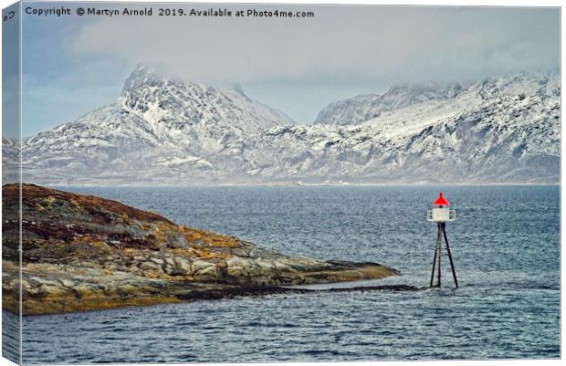 Norwegian Landscape near Bodø Canvas Print by Martyn Arnold