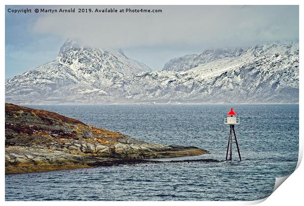 Norwegian Landscape near Bodø Print by Martyn Arnold