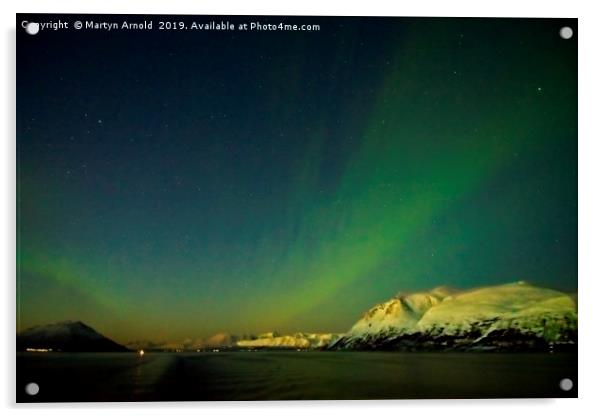 Northern Lights Aurora near Tromso in Norway Acrylic by Martyn Arnold