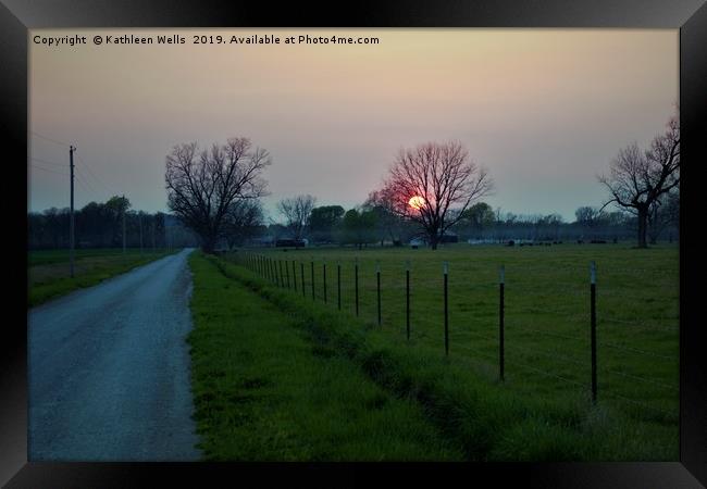 A beautiful pink sunset on a beautiful evening. Framed Print by Kathleen Wells - Stalla